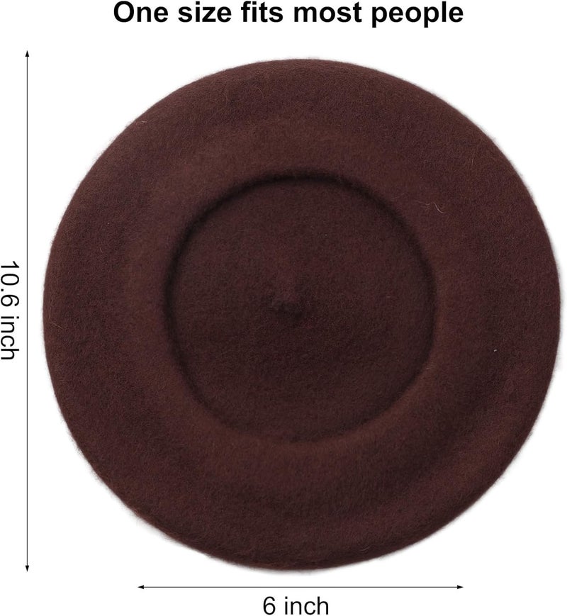 Sumolux Women Beret Hat Wool Vintage French Solid Color Classic Winter Cap - Image 4